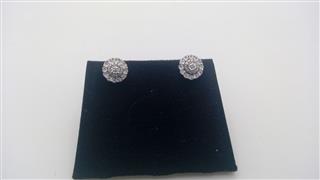 Gold-Diamond Earrings DIAMOND 23 Diamonds .023 Carat T.W. 14K White Gold 1.8g